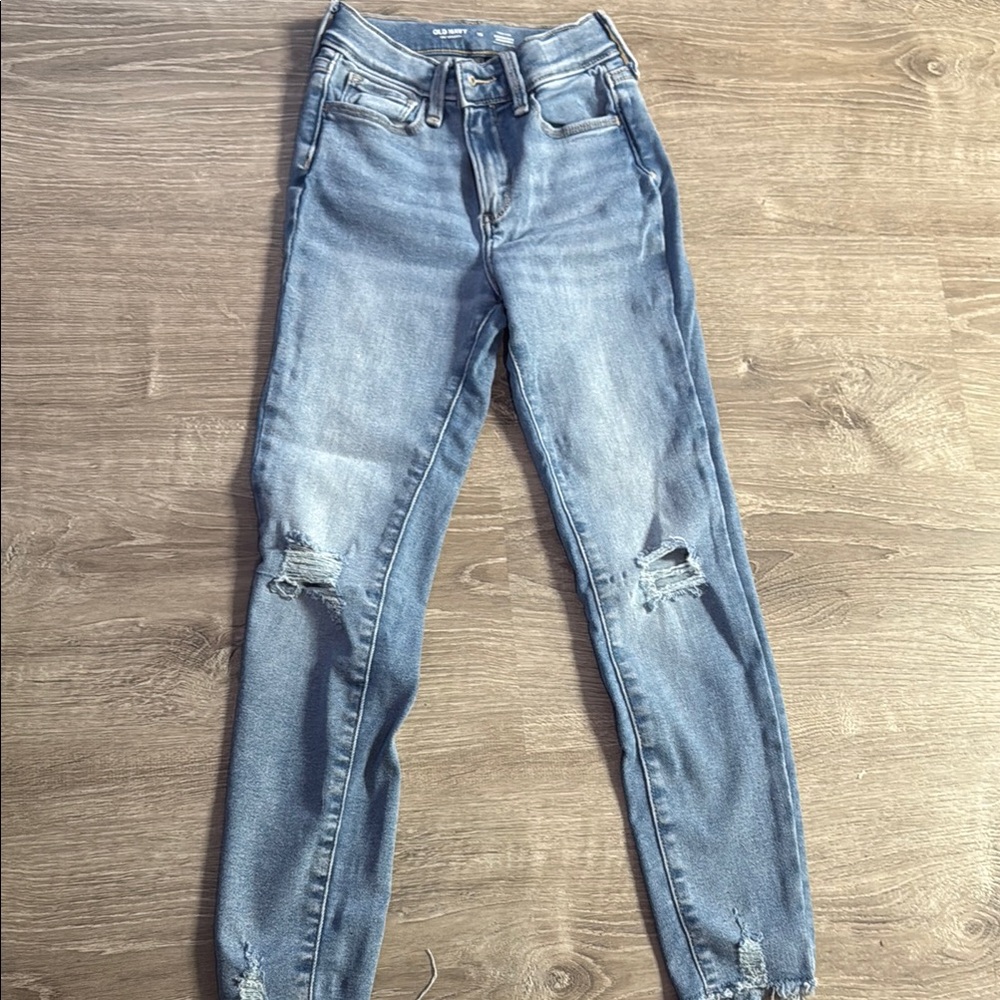 Old Navy Blue Distressed Slim Fit Jeans